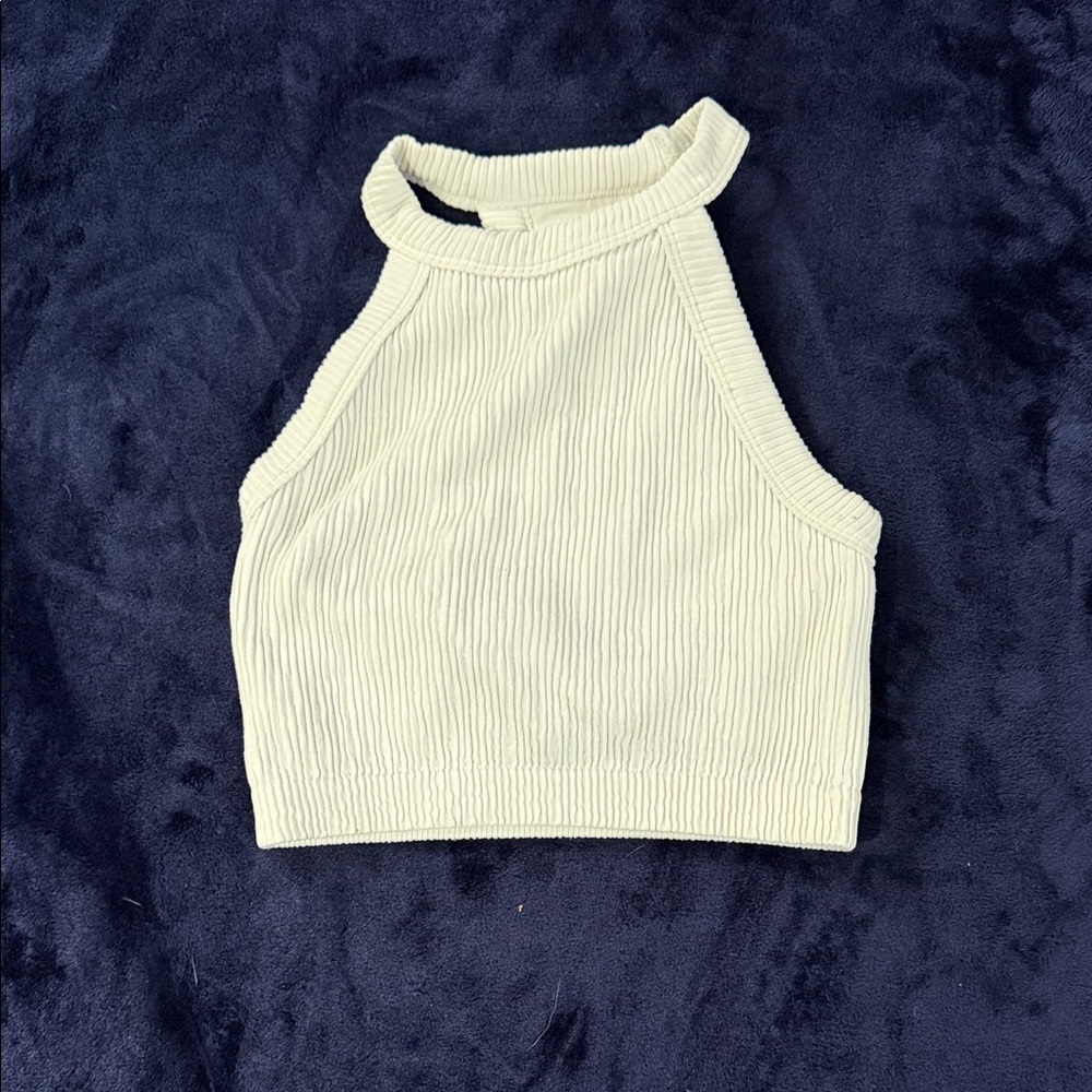 Aerie Ribbed High-Neck Crop Tank Top